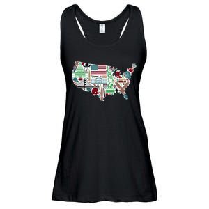 Retro USA State Map of America Ladies Essential Flowy Tank