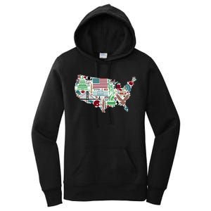 Retro USA State Map of America Women's Pullover Hoodie