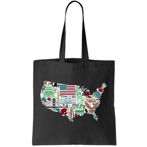 Retro USA State Map of America Tote Bag