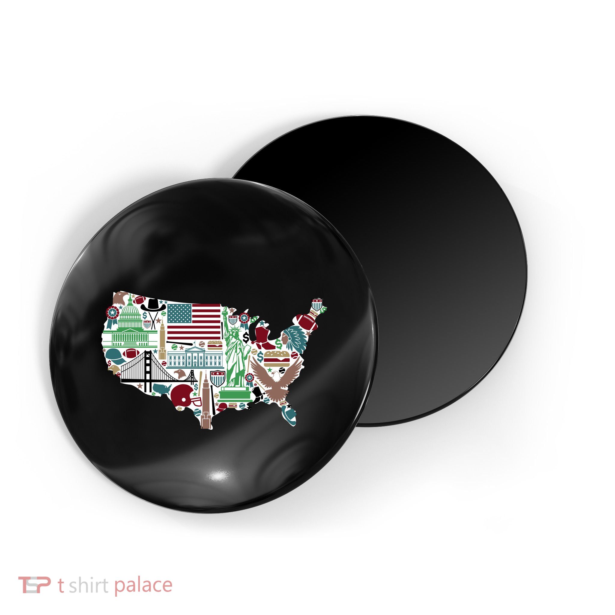 Retro USA State Map of America Magnet