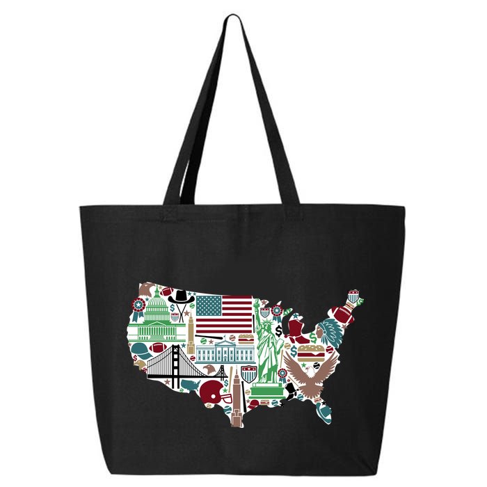 Retro USA State Map of America 25L Jumbo Tote