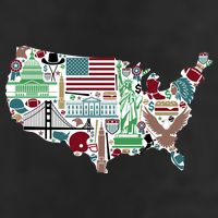 Retro USA State Map of America 25L Jumbo Tote