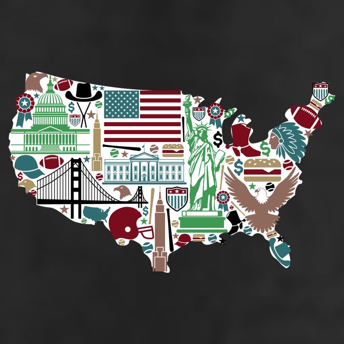 Retro USA State Map of America 25L Jumbo Tote