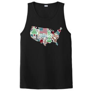 Retro USA State Map of America PosiCharge Competitor Tank