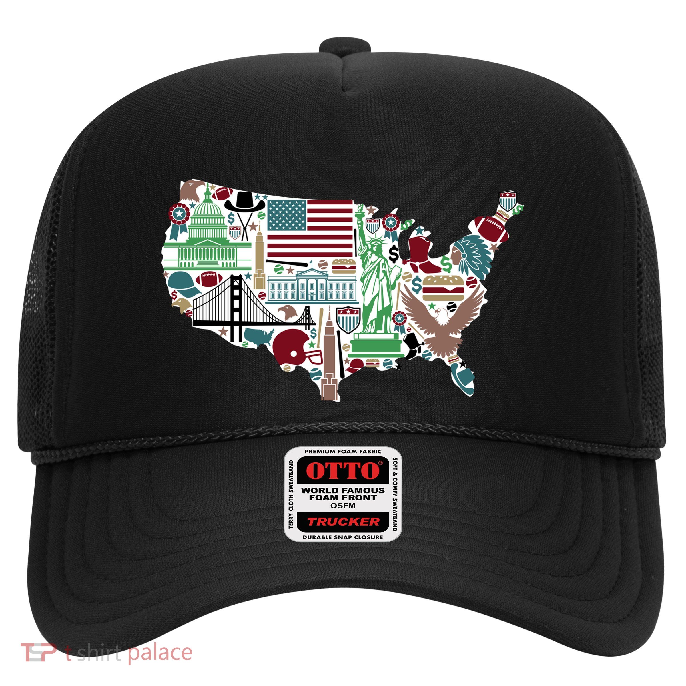 Retro USA State Map of America Trucker Hat