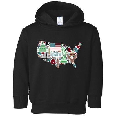 Retro USA State Map of America Toddler Hoodie