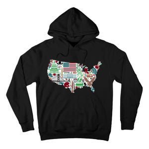 Retro USA State Map of America Tall Hoodie