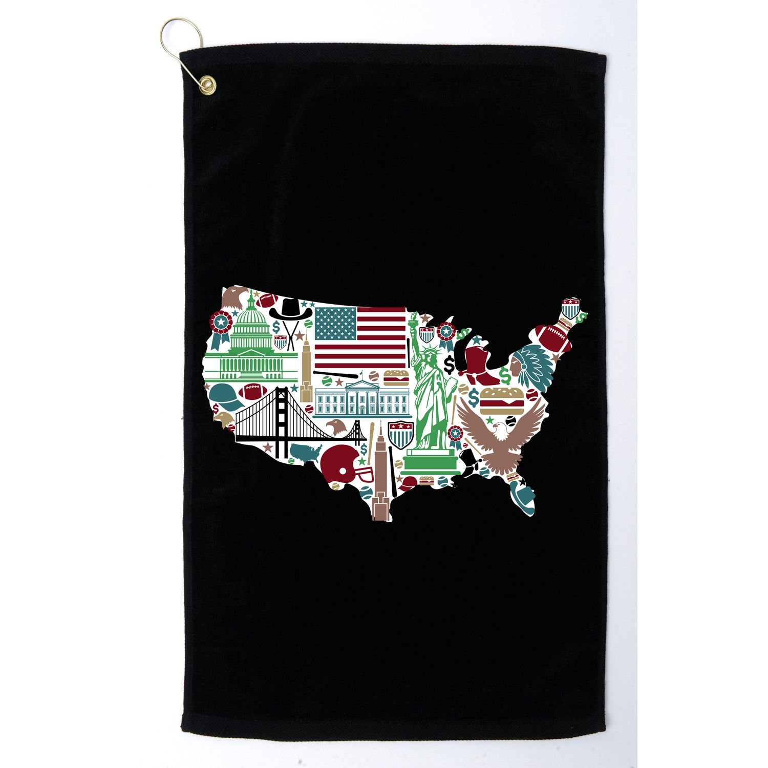 Retro USA State Map of America Golf Towel
