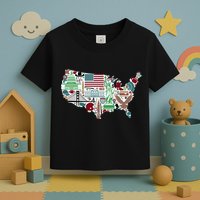 Retro USA State Map of America Toddler T-Shirt