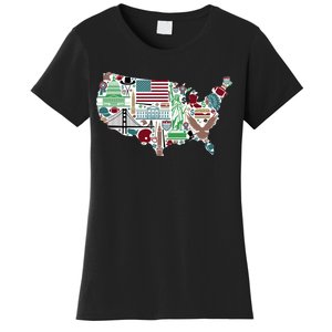 Retro USA State Map of America Women's T-Shirt