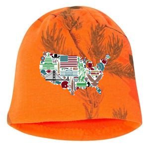 Retro USA State Map of America Kati - Camo Knit Beanie