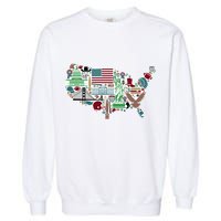 Retro USA State Map of America Garment-Dyed Sweatshirt