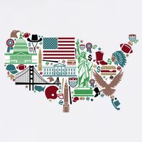 Retro USA State Map of America Garment-Dyed Sweatshirt