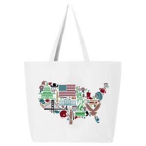 Retro USA State Map of America 25L Jumbo Tote