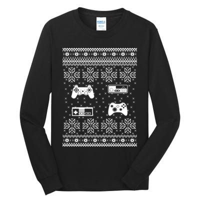 Retro Video Game Ugly Christmas Tall Long Sleeve T-Shirt