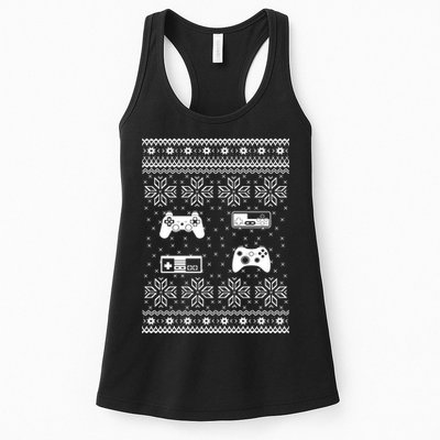 Retro Video Game Ugly Christmas Womens Tank Top