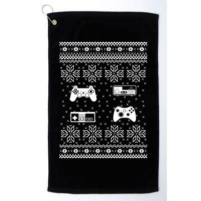Retro Video Game Ugly Christmas Golf Towel