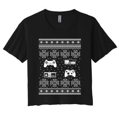 Retro Video Game Ugly Christmas Crop Top