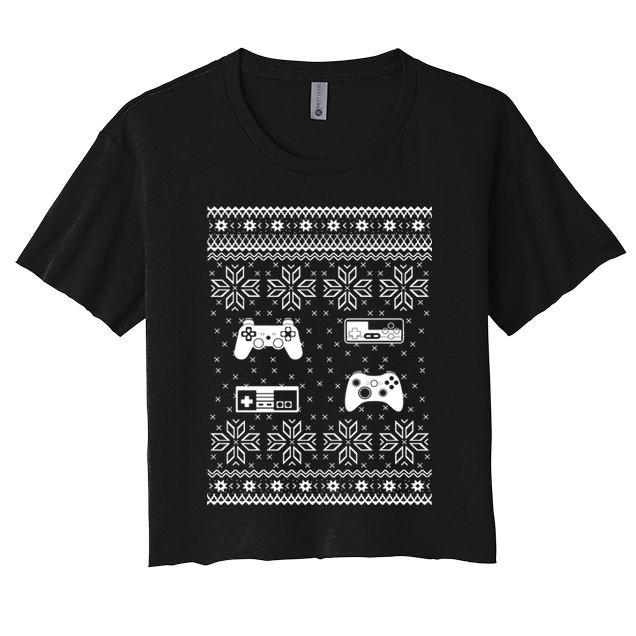 Retro Video Game Ugly Christmas Crop Top