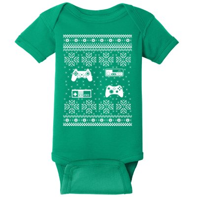 Retro Video Game Ugly Christmas Baby Bodysuit