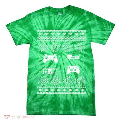 Retro Video Game Ugly Christmas Tie-Dye T-Shirt
