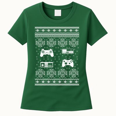 Retro Video Game Ugly Christmas Womens T-Shirt