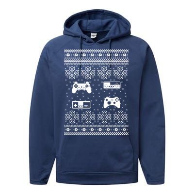 Retro Video Game Ugly Christmas Performance Fleece Hoodie