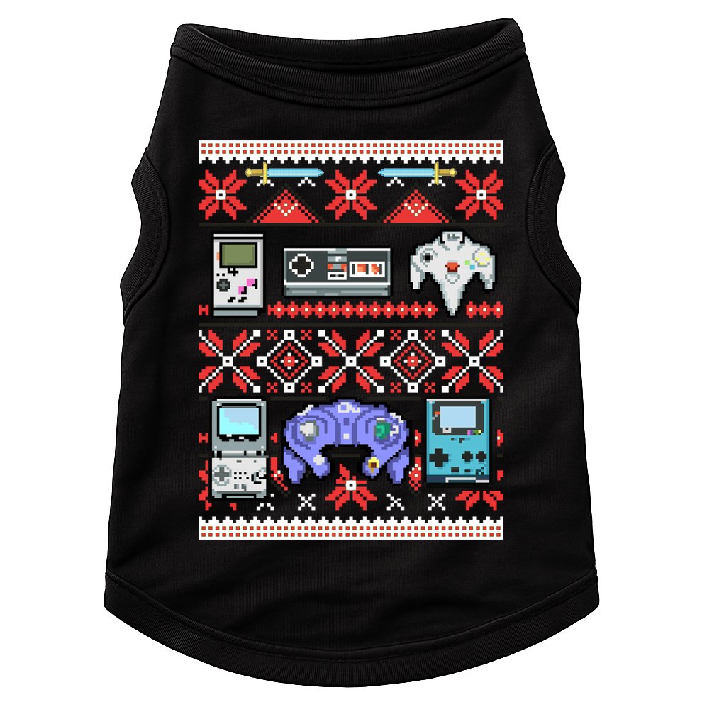 Retro Video Games Ugly Christmas Sweater Doggie Tank
