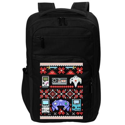 Retro Video Games Ugly Christmas Sweater Impact Tech Backpack