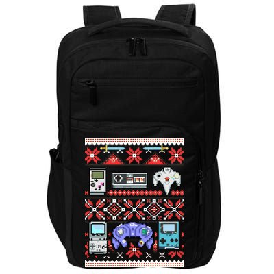 Retro Video Games Ugly Christmas Sweater Impact Tech Backpack