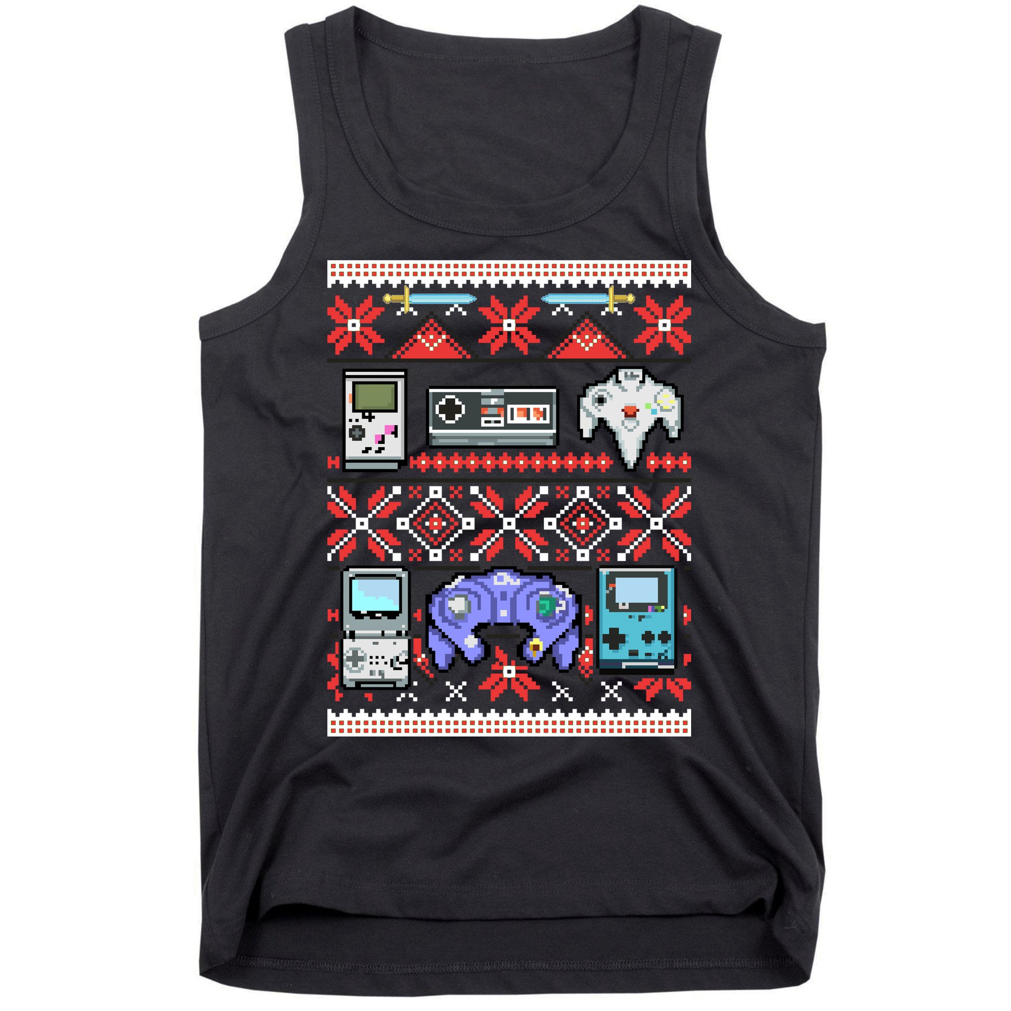 Retro Video Games Ugly Christmas Sweater Tank Top