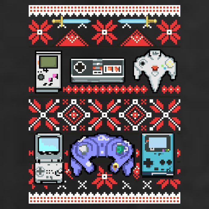 Retro Video Games Ugly Christmas Sweater Golf Towel