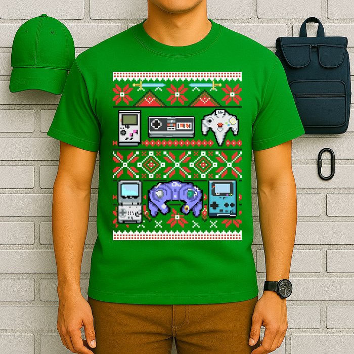 Retro Video Games Ugly Christmas Sweater T-Shirt