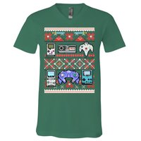 Retro Video Games Ugly Christmas Sweater V-Neck T-Shirt