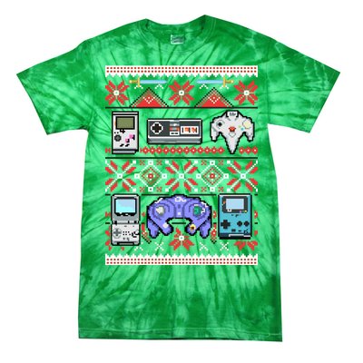 Retro Video Games Ugly Christmas Sweater Tie-Dye T-Shirt