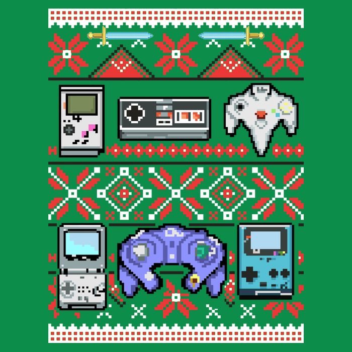 Retro Video Games Ugly Christmas Sweater Womens T-Shirt