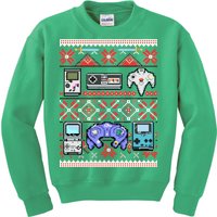 Retro Video Games Ugly Christmas Sweater Kids Sweatshirt