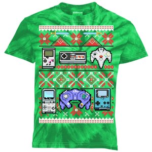 Retro Video Games Ugly Christmas Sweater Kids Tie-Dye T-Shirt