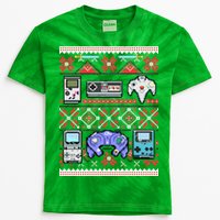 Retro Video Games Ugly Christmas Sweater Kids Tie-Dye T-Shirt