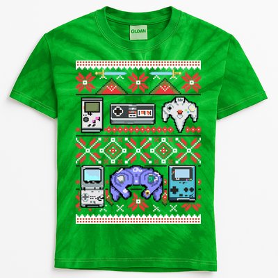 Retro Video Games Ugly Christmas Sweater Kids Tie-Dye T-Shirt