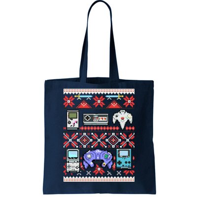 Retro Video Games Ugly Christmas Sweater Tote Bag