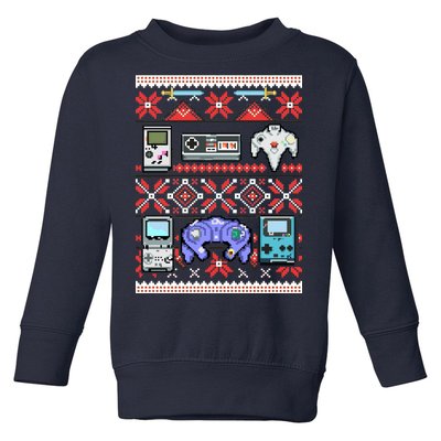 Retro Video Games Ugly Christmas Sweater Toddler Sweatshirt