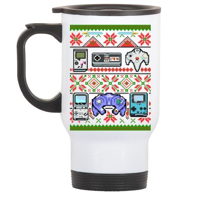 Retro Video Games Ugly Christmas Sweater Stainless Steel Travel Mug