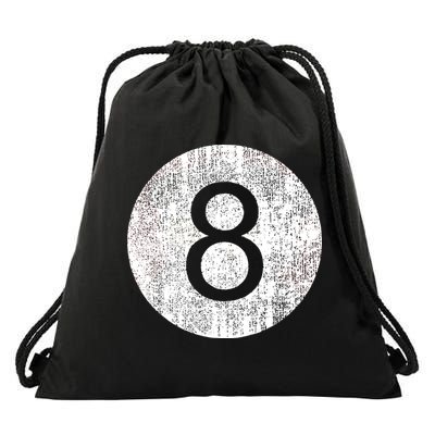 Retro Vintage 8 Ball Logo Drawstring Bag