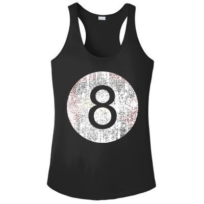 Retro Vintage 8 Ball Logo Ladies PosiCharge Competitor Racerback Tank