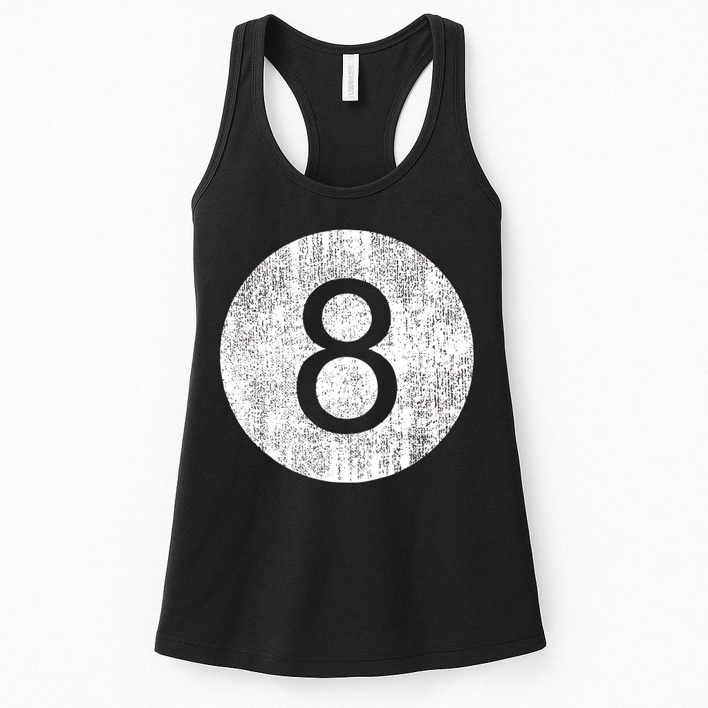 Retro Vintage 8 Ball Logo Womens Tank Top