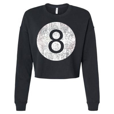 Retro Vintage 8 Ball Logo Cropped Pullover Crew
