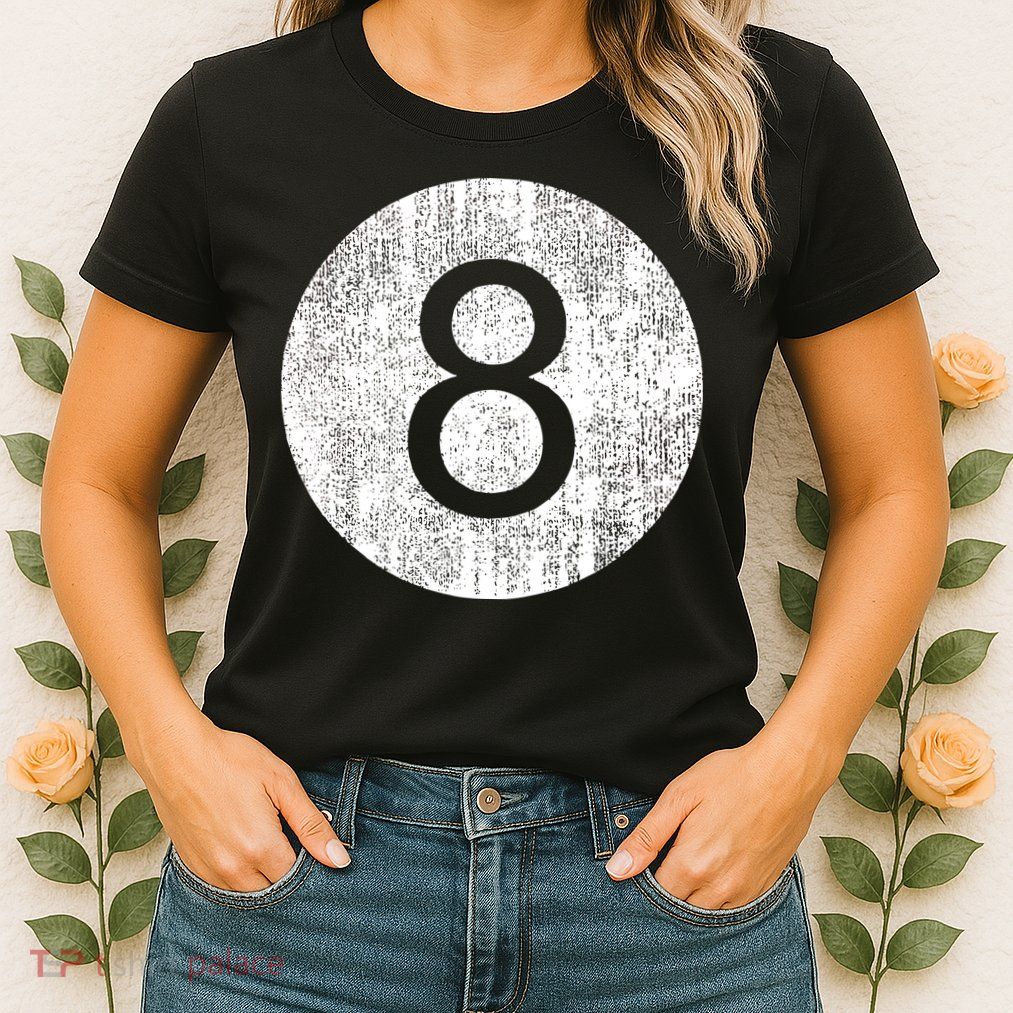 Retro Vintage 8 Ball Logo Womens T-Shirt