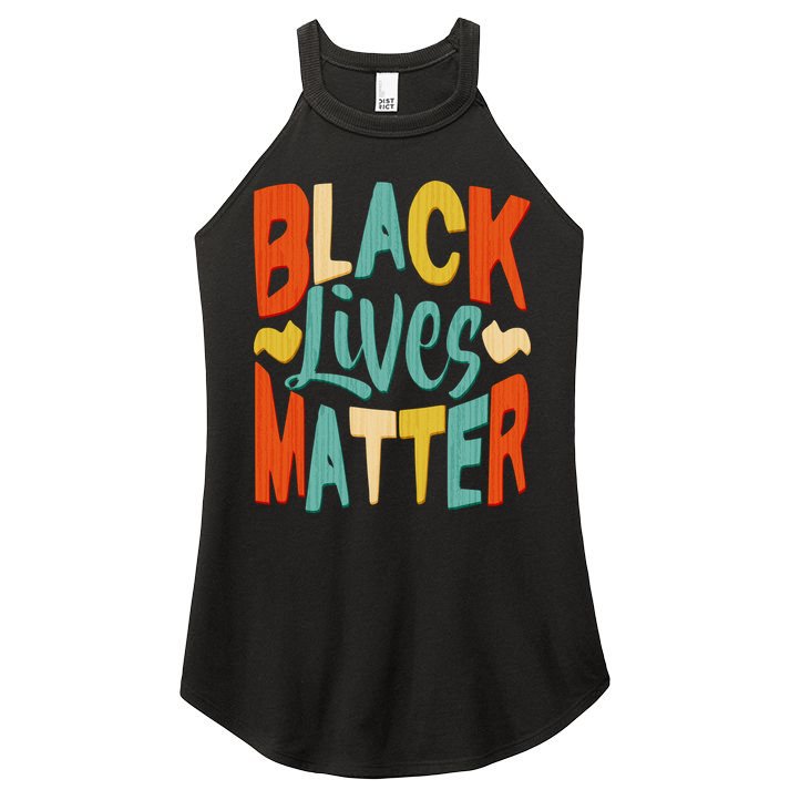 Retro Vintage Colors Black Lives Matter BLM Women's Perfect Tri Rocker Tank