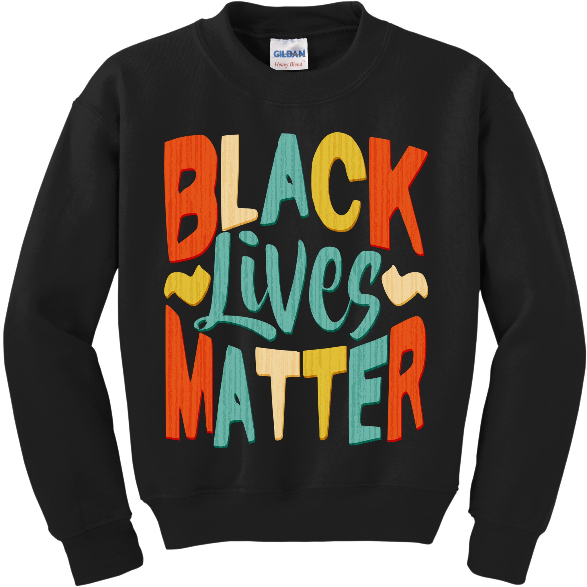 Retro Vintage Colors Black Lives Matter BLM Kids Sweatshirt